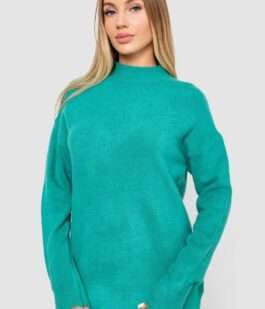 Свитер женский шерстяной, цвет зеленый, 244R0390