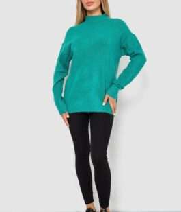 Свитер женский шерстяной, цвет зеленый, 244R0390