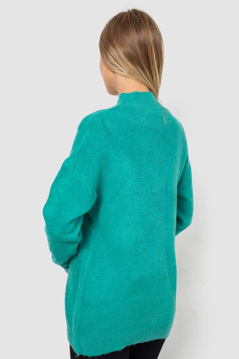 Свитер женский шерстяной, цвет зеленый, 244R0390 — изображение 4