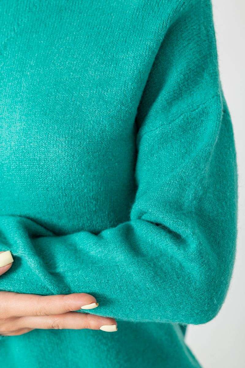 Свитер женский шерстяной, цвет зеленый, 244R0390 — изображение 5