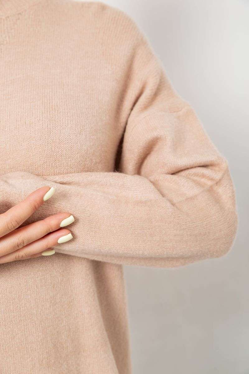 Свитер женский шерстяной, цвет бежевый, 244R0390 — изображение 5