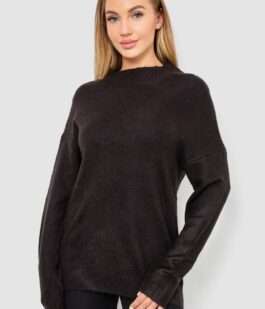 Свитер женский шерстяной, цвет черный, 244R0390