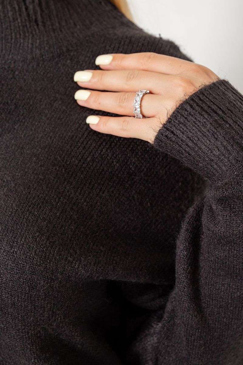 Свитер женский шерстяной, цвет черный, 244R0390 — изображение 5