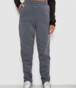 Спортивные штаны женские на флисе, цвет темно-серый, 238R58641-1