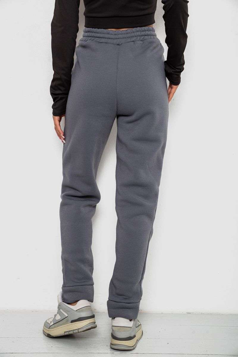 Спортивные штаны женские на флисе, цвет темно-серый, 238R58641-1 — изображение 4