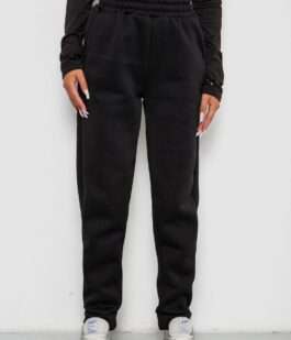 Спортивные штаны женские на флисе, цвет черный, 238R58641-1