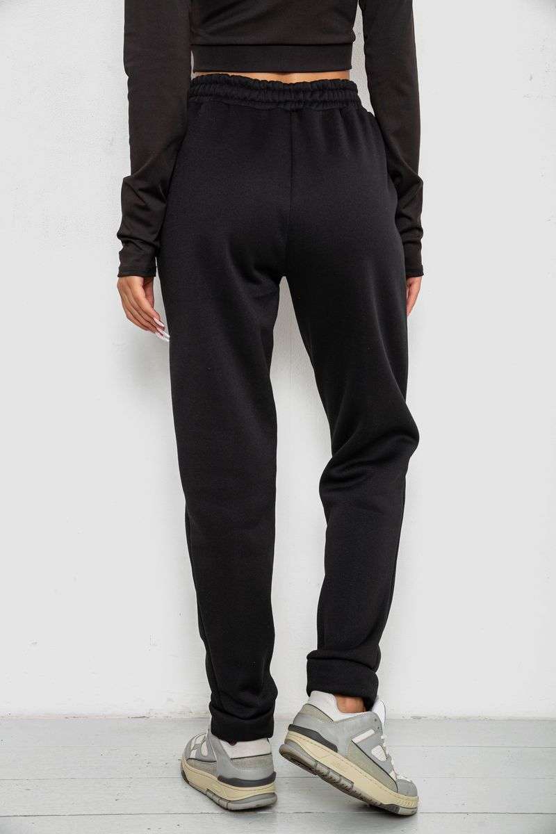 Спортивные штаны женские на флисе, цвет черный, 238R58641-1 — изображение 4