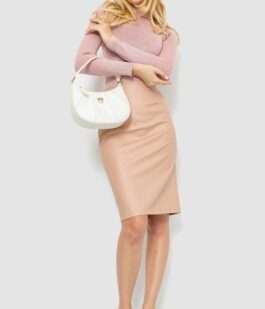 Гольф женский трикотажный в рубчик, цвет розовый, 204R057