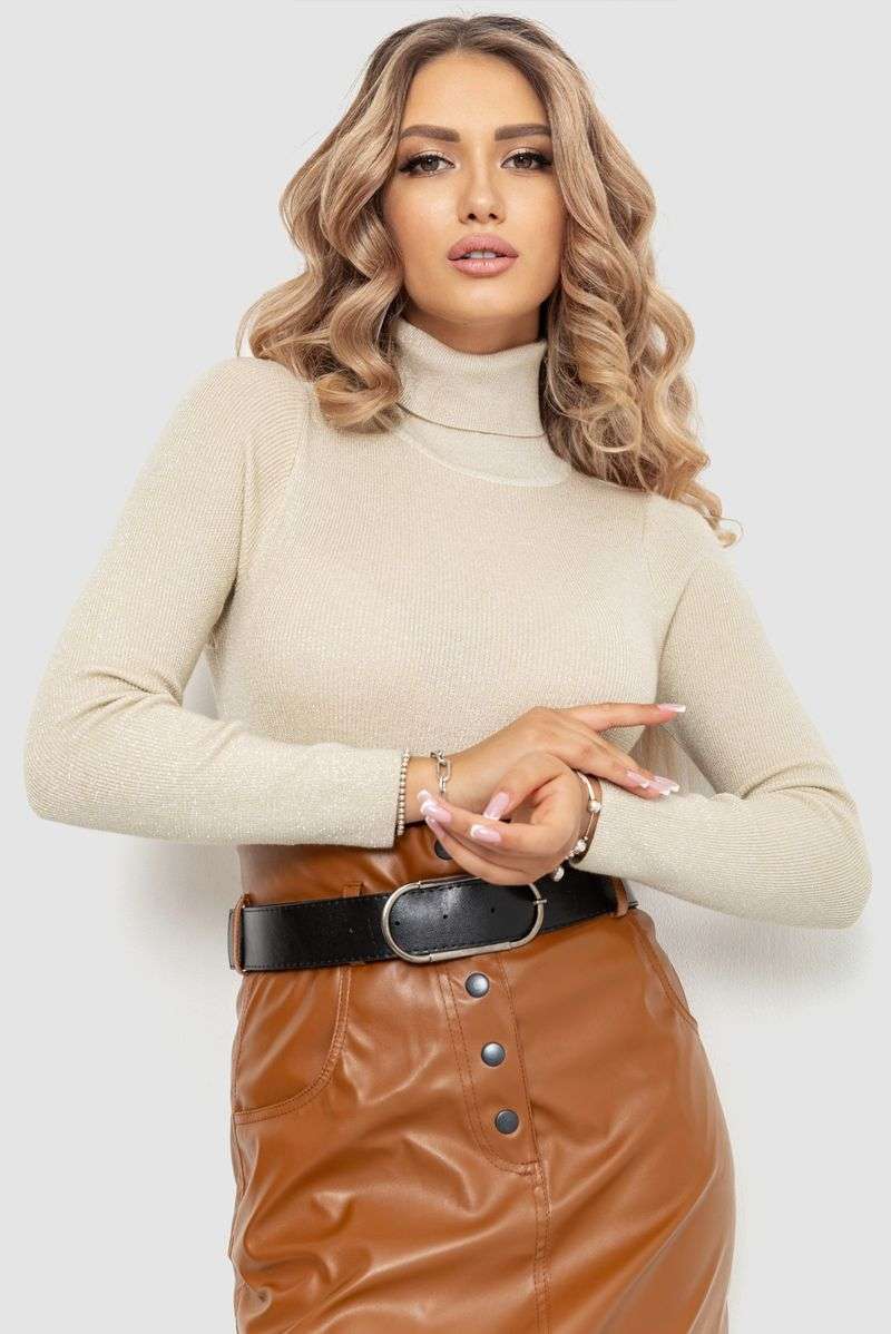 Гольф женский трикотажный в рубчик