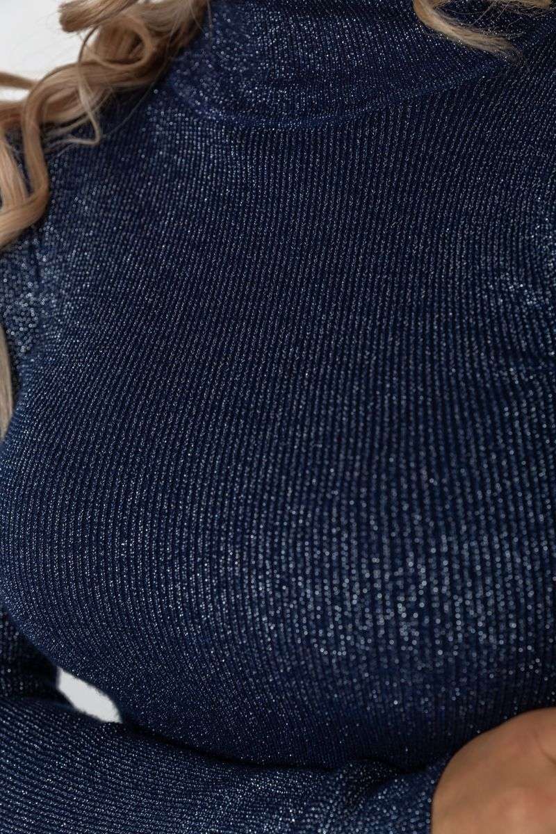 Гольф женский трикотажный в рубчик, цвет синий, 204R057 — изображение 5