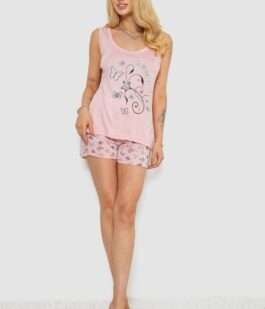 Пижама женская с принтом, цвет розовый, 243R5784