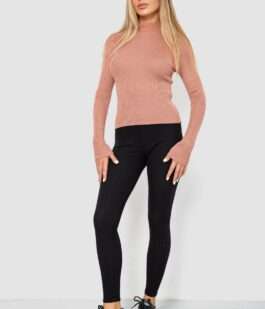 Водолазка женская в рубчик, цвет пудровый, 214R91306