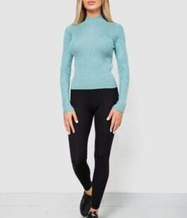 Водолазка женская в рубчик, цвет мятный, 214R91306