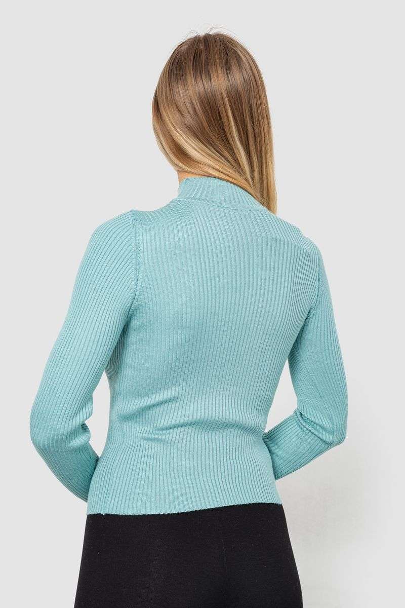 Водолазка женская в рубчик, цвет мятный, 214R91306 — изображение 4