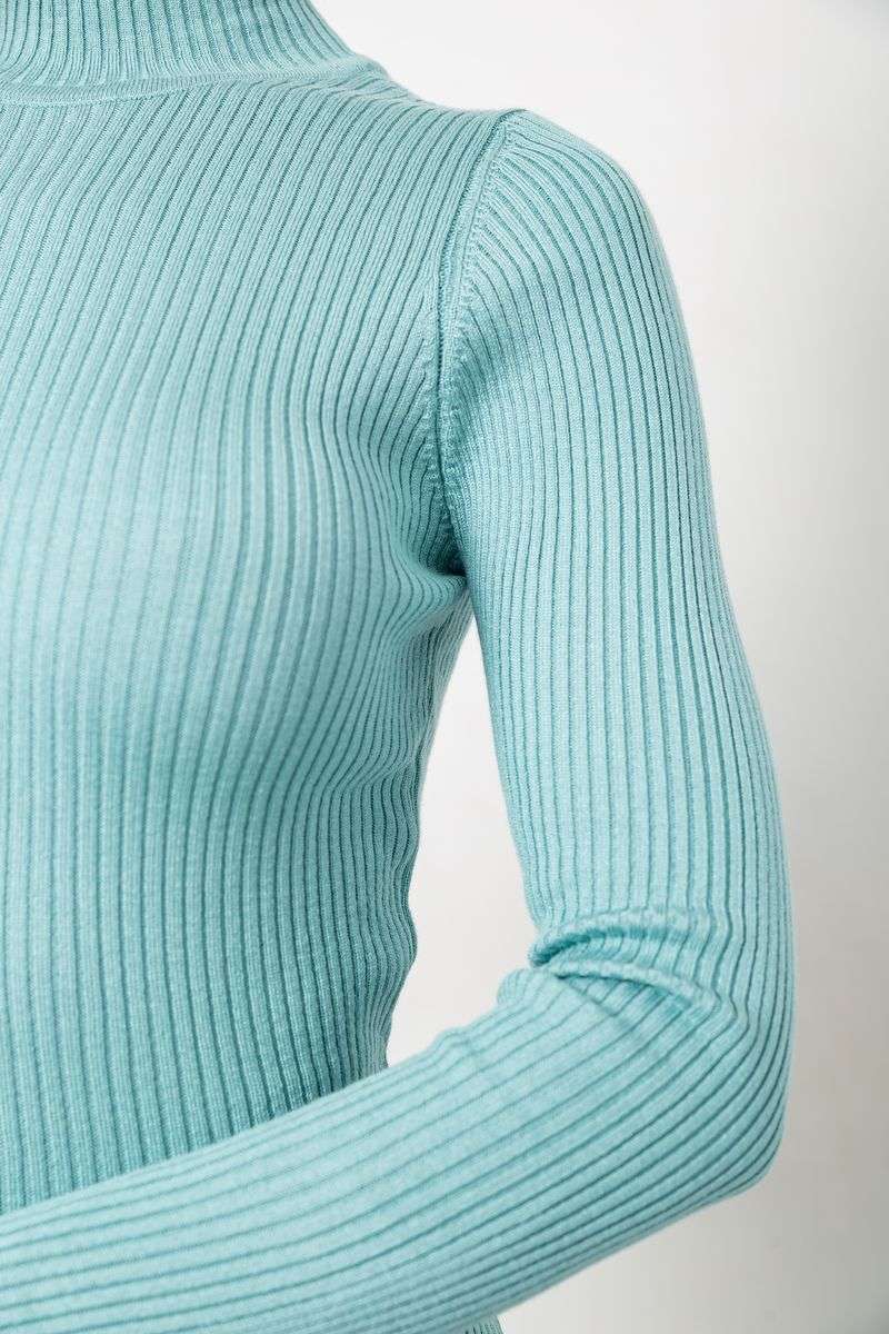 Водолазка женская в рубчик, цвет мятный, 214R91306 — изображение 5