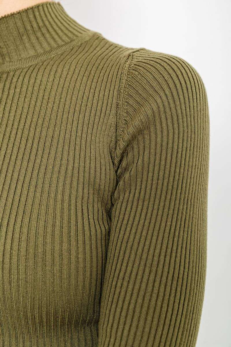 Водолазка женская в рубчик, цвет хаки, 214R91306 — изображение 5