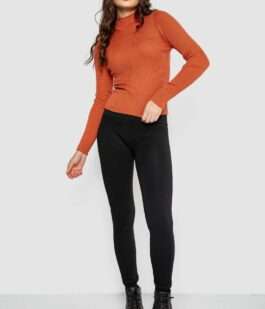 Водолазка женская в рубчик, цвет терракотовый, 214R91306