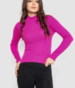 Водолазка женская в рубчик, цвет фуксия, 214R91306