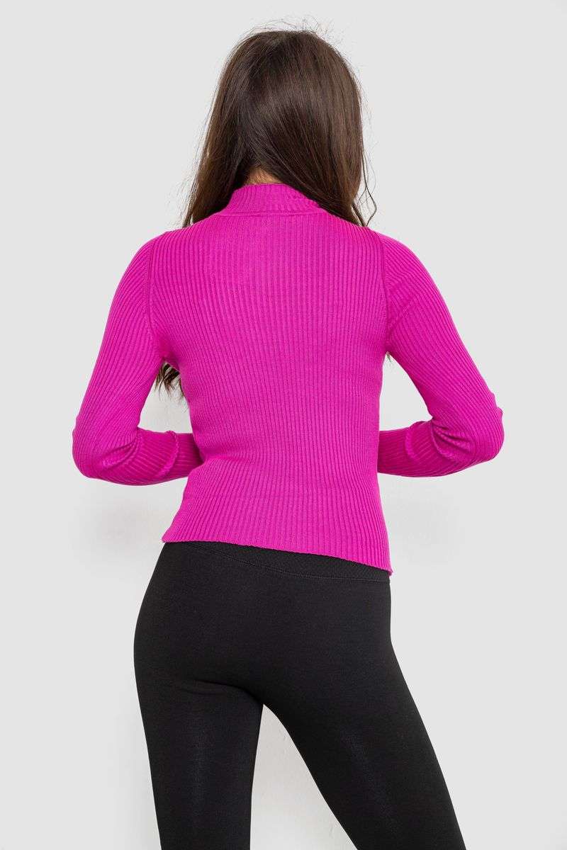Водолазка женская в рубчик, цвет фуксия, 214R91306 — изображение 4