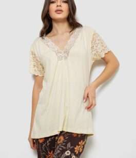 Пижама женская с принтом, цвет желтый, 243R1600-008