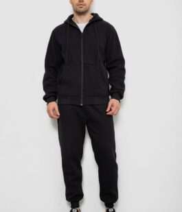 Спортивный костюм мужской из турецкой трехнити на флисе., цвет черный, 238R165