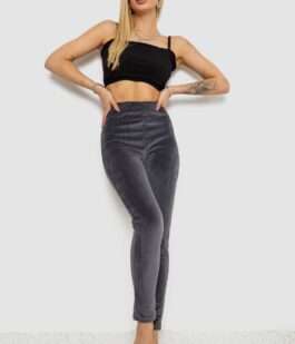 Лосины велюровые утепленные, цвет серый, 238R58643