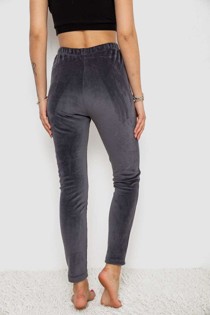 Лосины велюровые утепленные, цвет серый, 238R58643 — изображение 4