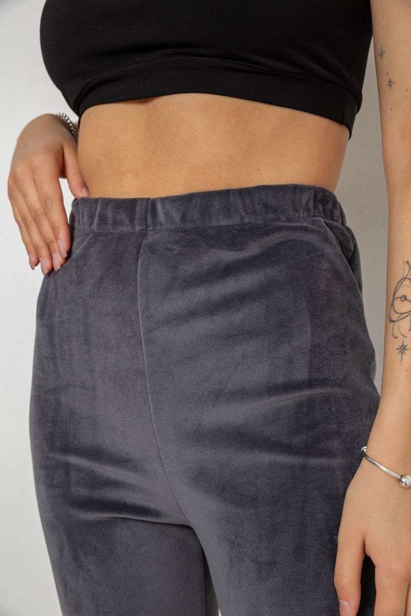 Лосины велюровые утепленные, цвет серый, 238R58643 — изображение 5