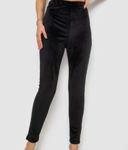 Лосины велюровые утепленные, цвет черный, 238R58643