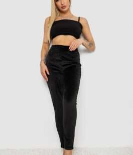 Лосины велюровые утепленные, цвет черный, 238R58643