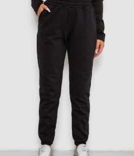 Спортивные штаны женские на флисе, цвет черный, 238R57828