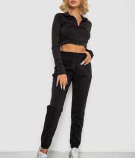 Спортивные штаны женские на флисе, цвет черный, 238R57828