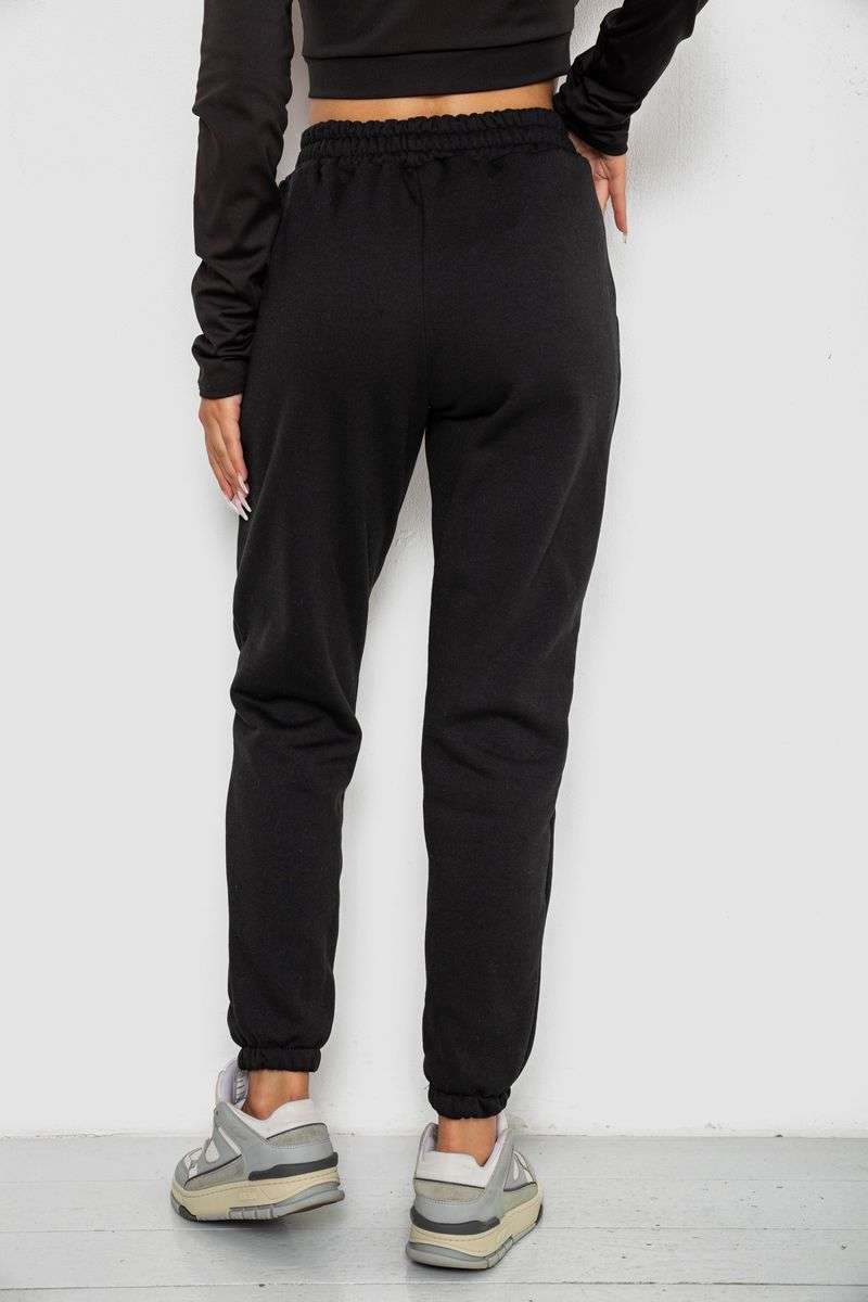 Спортивные штаны женские на флисе, цвет черный, 238R57828 — изображение 4