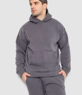 Спортивный костюм мужской на флисе, цвет серый, 177R235