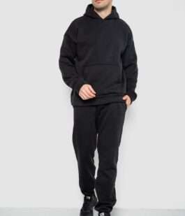 Спортивный костюм мужской на флисе, цвет черный, 177R235
