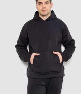 Спортивный костюм мужской на флисе, цвет черный, 177R235