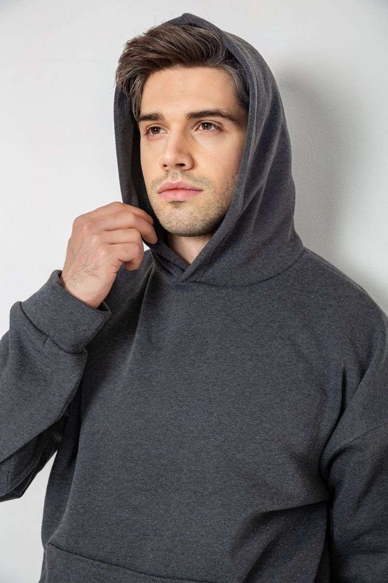 Спортивный костюм мужской на флисе, цвет темно-серый, 177R235 — изображение 5