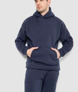 Спортивный костюм мужской на флисе, цвет темно-синий, 177R235