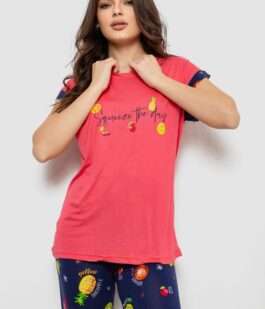 Пижама женская с принтом, цвет розовый, 243R2121