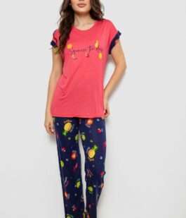 Пижама женская с принтом, цвет розовый, 243R2121