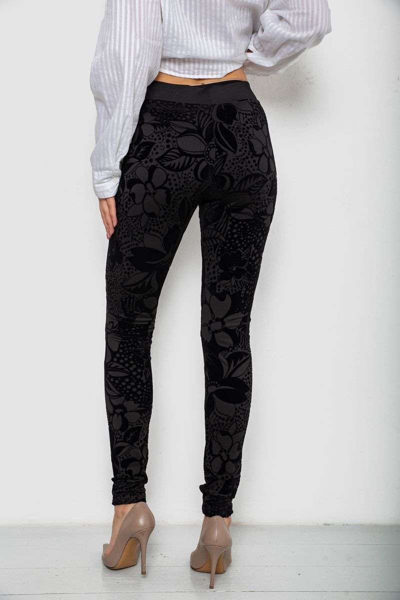 Лосины однотонные, цвет черный, 238R327-4 — изображение 4