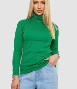 Гольф женский на флисе в рубчик, цвет зеленый, 238R329