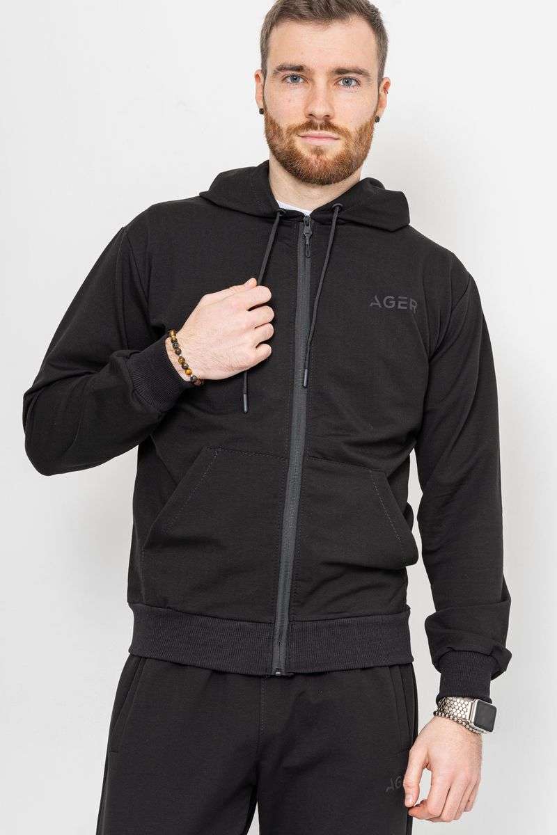 Спорт костюм мужской демисезонный, цвет черный, 241R175 — изображение 8