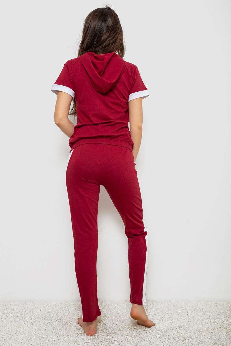 Пижама женская, цвет бордовый, 243R1488-006 — изображение 4