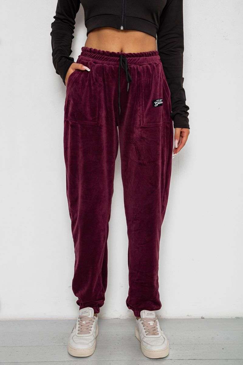 Спортивные штаны велюровые женские на флисе