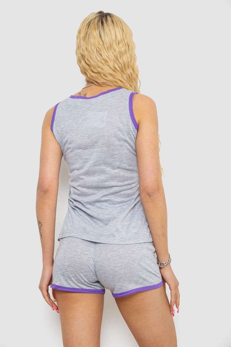 Пижама женская с принтом, цвет серо-сиреневый, 238RB40 — изображение 4