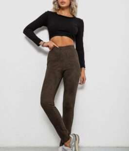 Лосины однотонные, цвет хаки, 257R2045