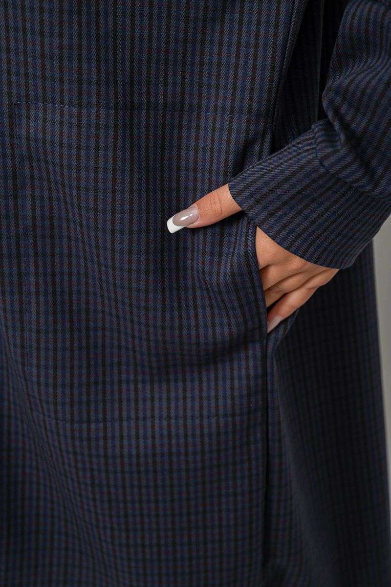 Кардиган женский в клетку, цвет синий, 257R233-1 — изображение 6