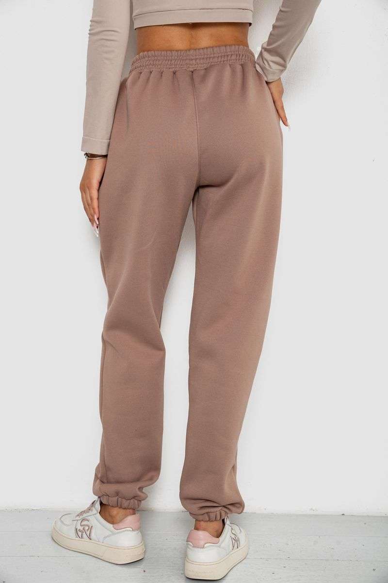 Спортивные штаны женские на флисе, цвет мокко, 238R58671 — изображение 4