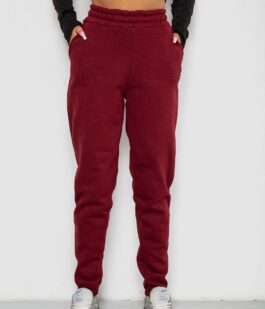 Спортивные штаны женские на флисе, цвет бордовый, 238R58671
